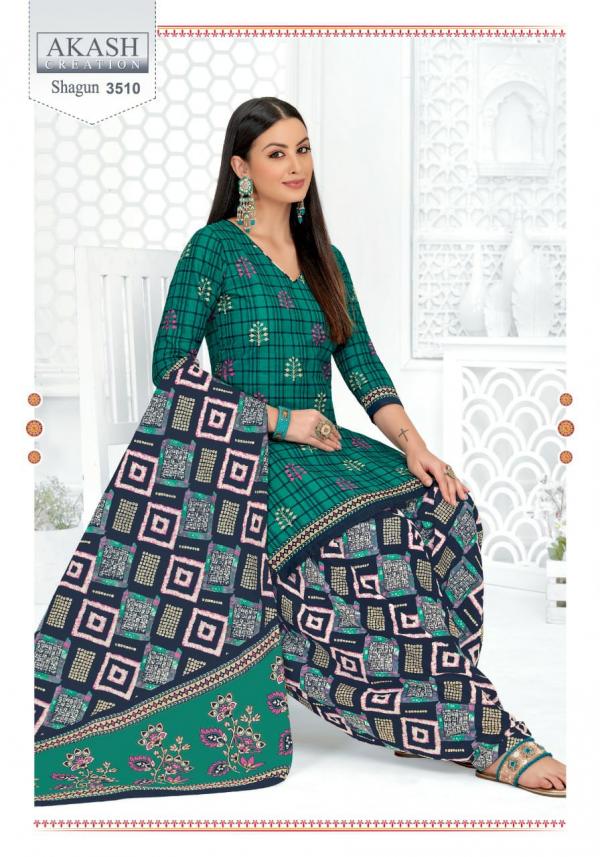 Akash Shagun Vol-35 Cotton Designer Patiyala Dress Material